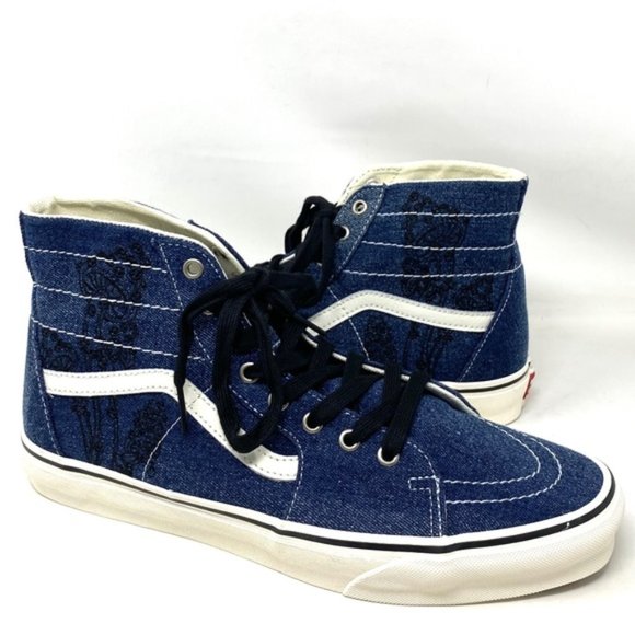 VANS Sk8-Hi Tapered High Top Denim Navy Canvas Men’s Sneakers Skate VN0A5KRUNAV - Picture 2 of 9